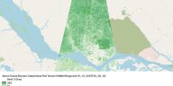 Un mapa satelital que muestra la estimación de la biomasa aérea para los esfuerzos de sostenibilidad.