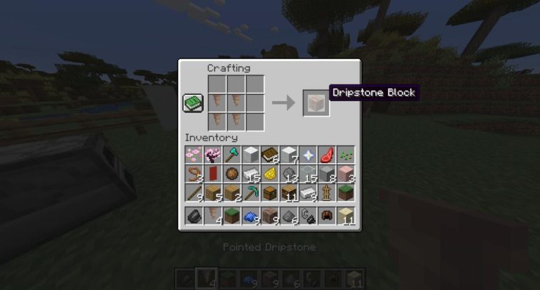 Cómo hacer un bloque de estalactita en Minecraft