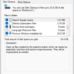 La utilidad de limpieza de disco en Windows 11 dice que puede limpiar 24,4 GB de espacio en disco