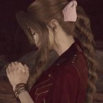 Aerith adopta su pose icónica en Final Fantasy VII Rebirth.