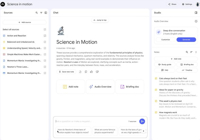 NotebookLM Plus ya está disponible para los clientes de Google Workspace