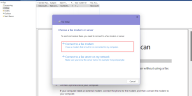 Interfaz de fax y escaneo de Windows que muestra el cuadro de diálogo Configuración de fax con la opción de conectarse a un módem de fax o a un servidor de fax.