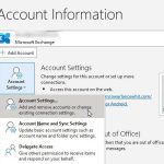 Configuración de la cuenta de Outlook.