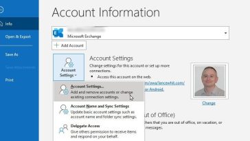 Configuración de la cuenta de Outlook.