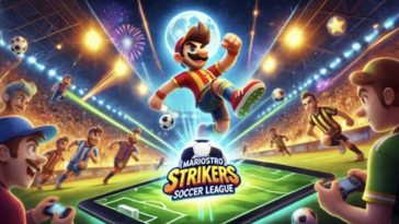 La estrella de portada de Mario-adjacente de Mariostro Strikers Soccer League.