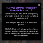 Marvel Snap también ha desaparecido de las tiendas de aplicaciones e incluso si lo tienes instalado, actualmente no puedes reproducirlo.