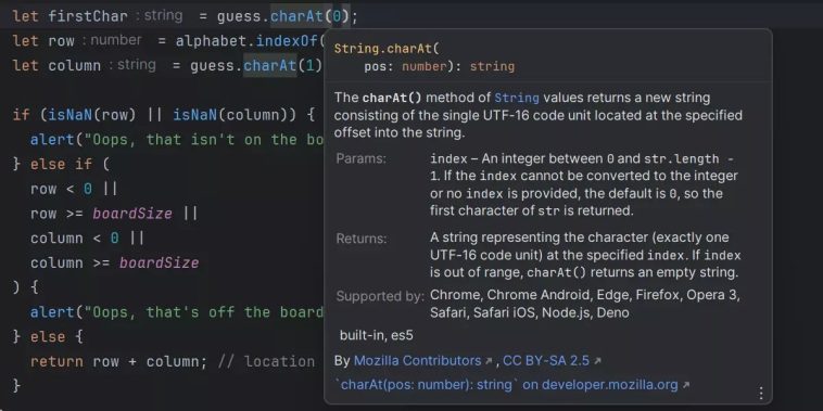 Un atajo en Webstorm para extraer rápidamente la documentación.