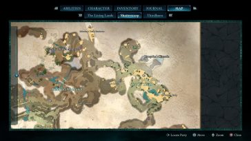 Justo al norte de la Torre de Tago hay algunas ruinas, el cofre del tesoro se puede encontrar allí.