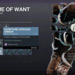 El Tome of Want en Destiny 2 muestra algunas de sus opciones de curación de botín.