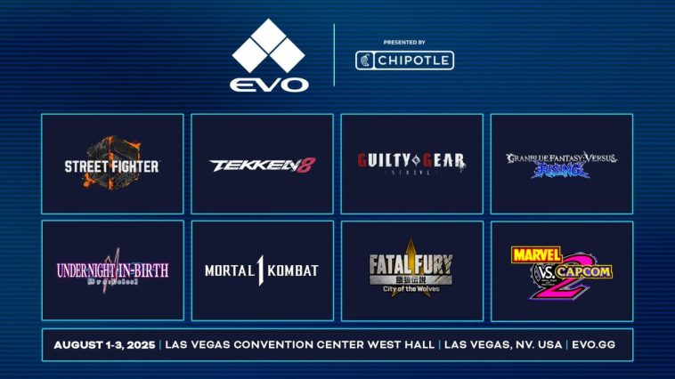 La alineación de juegos EVO 2025