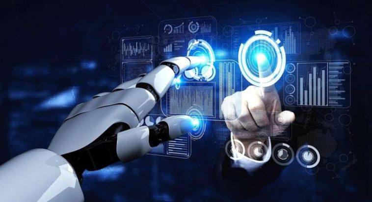robot usando computadora