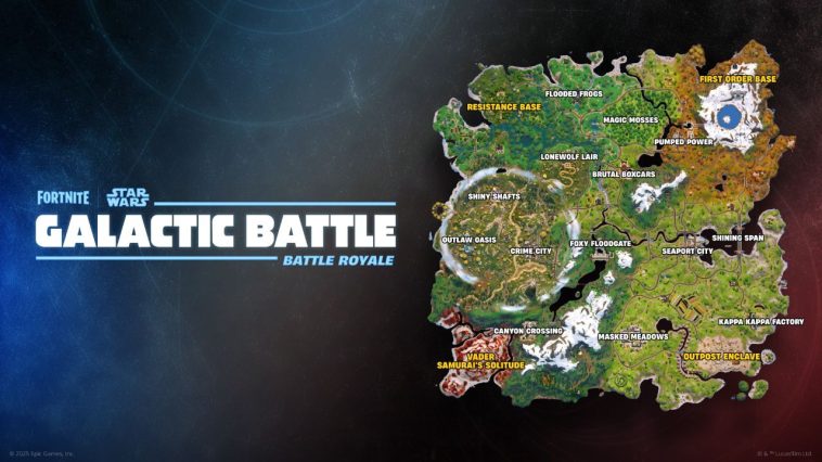 Cambios del mapa de batalla galáctico de Fortnite