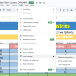 Menú de limpieza de datos en las hojas de Google