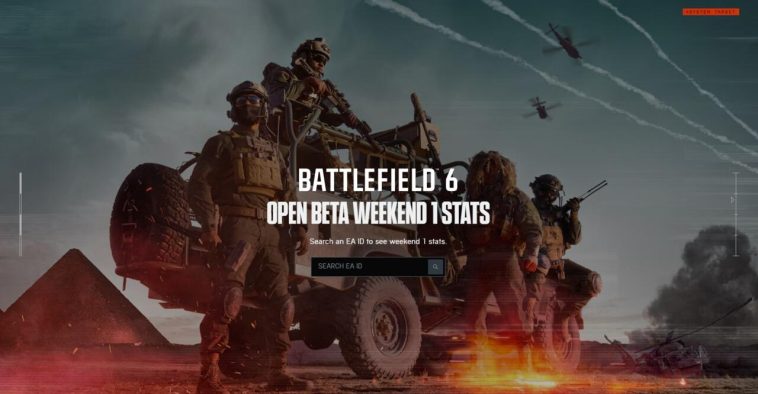 La pantalla de estadísticas del jugador principal para Battlefield 6