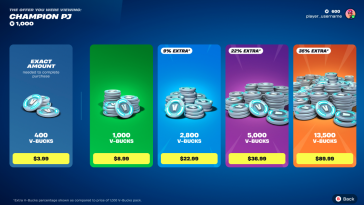 Pronto puede comprar la cantidad exacta de V-Bucks que necesita.