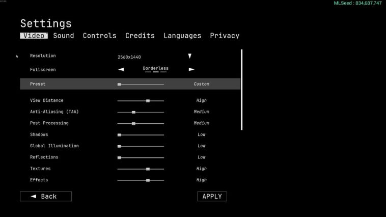 La configuración de video en Prologue: Go Wayback