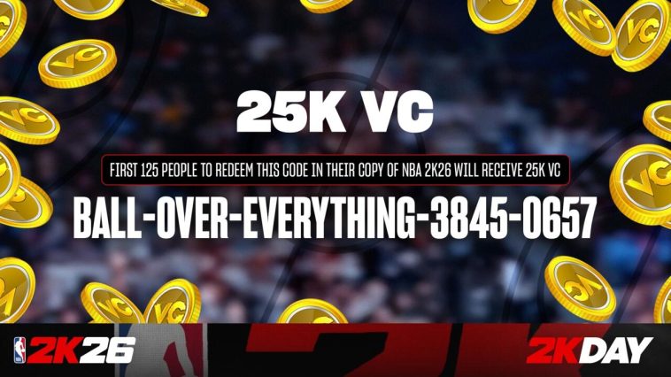 Un ejemplo de un sorteo de código del desarrollador de NBA 2K