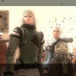 Festividades en el pueblo del desierto de la fachada en Nier Replicant.