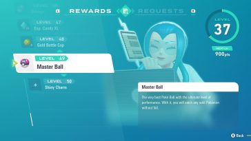 Debes alcanzar el nivel 49 de Investigación de Mable solo para recibir la Master Ball.