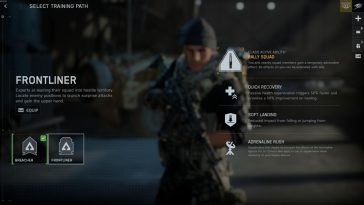 El menú Ruta de entrenamiento para la clase Asalto en Battlefield 6