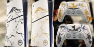 Controladores de PS5 Slim y Dualsense de la edición limitada de Yotei de Yotei