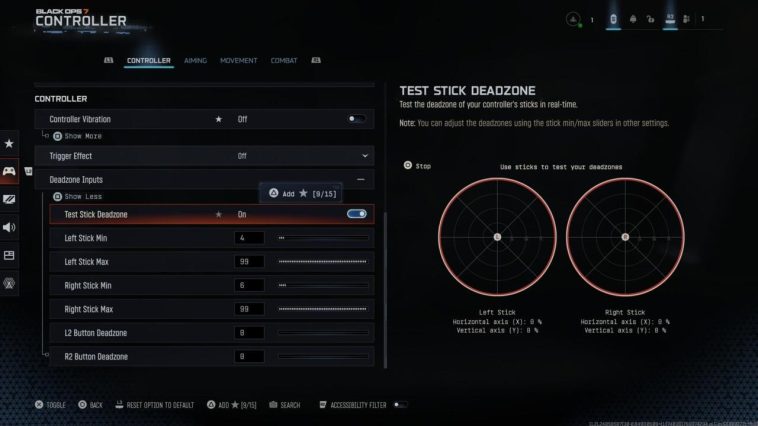 Prueba de Deadzone en Black Ops 7