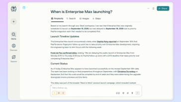 Ventana de perplejidad que muestra los resultados obtenidos de Slack