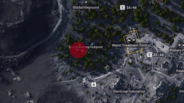 Ubicación del puesto avanzado del pantano sur