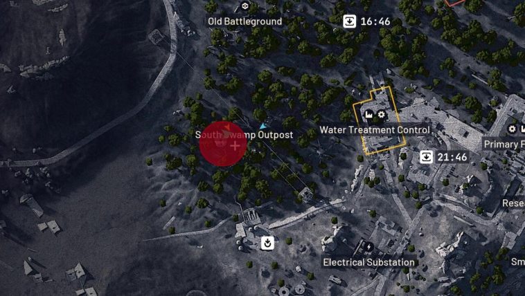 Ubicación del puesto avanzado del pantano sur