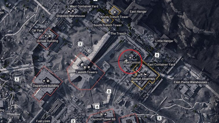 Ubicación del edificio de control de combustible