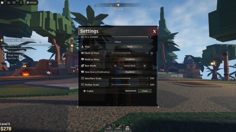 La pantalla Forzar canje de códigos