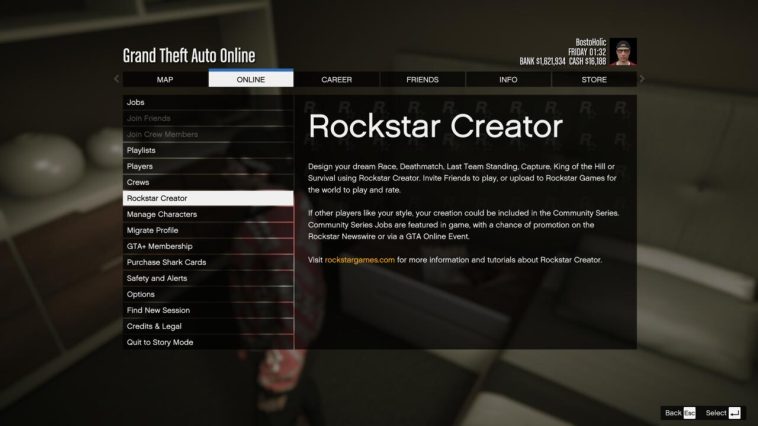 Accediendo al Creador de misiones en GTA Online