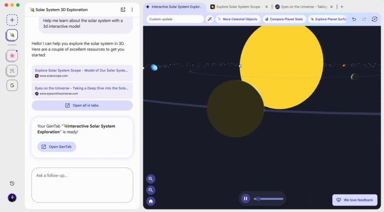 La nueva herramienta de inteligencia artificial de Google, Disco, puede convertir pestañas en aplicaciones