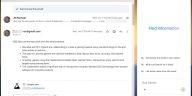 ventana de Gmail con respuesta de Google CC a la izquierda y sugerencias similares en el panel de Géminis a la derecha