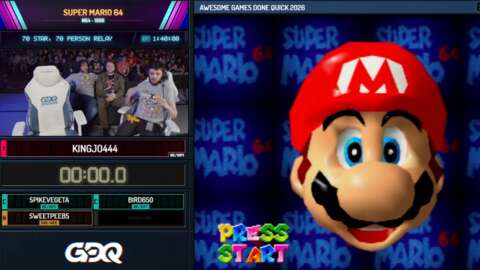 Cómo AGDQ logró un Super Mario 64 Speedrun de 70 personas