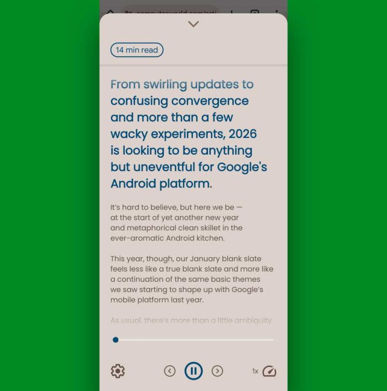 Modo de lectura de Android: audio