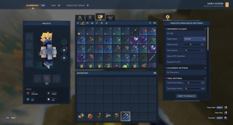 Algunas de las armas disponibles en Hytale