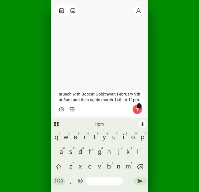 Programación de calendario de Android - Toki: Texto