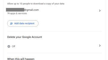su página de legado digital para su cuenta de Google